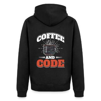 Software Computer Developer - Unisex Premium Organic Zip Hoodie - black - Back - Nico (187cm)