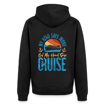 Croisière Vacances Rétro Vintage - Veste à capuche bio Premium Unisexe - noir - Dos - Nico (187cm)