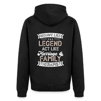 Therapie Psychologe Psychotherapie - Unisex Premium Bio Zip Hoodie - Schwarz - Hinten - Nico (187cm)