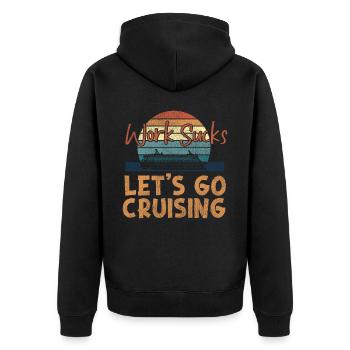 Cruise Ship Vacation Retro Vintage - Unisex Premium Bio Zip Hoodie - Schwarz - Hinten - Nico (187cm)