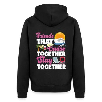 Cruise Ship Vacation Friends - Unisex Premium Bio Zip Hoodie - Schwarz - Hinten - Nico (187cm)