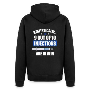 Healthcare staff patient in the home - Unisex Premium Organic Zip Hoodie - black - Back - Nico (187cm)
