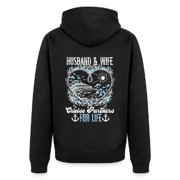 Cruise Ship Vacation Marriage - Unisex Premium Bio Zip Hoodie - Schwarz - Hinten - Nico (187cm)