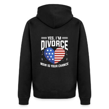 Divorce Crise conjugale - Veste à capuche bio Premium Unisexe - noir - Dos - Nico (187cm)