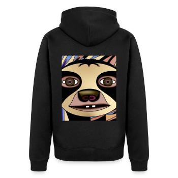 Portrait paresseux Drôle de cubisme - Veste à capuche bio Premium Unisexe - noir - Dos - Nico (187cm)