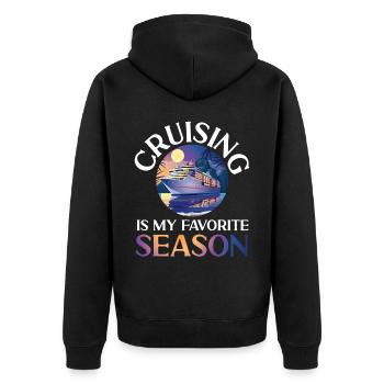 Cruise Ship Vacation Girl Cruising - Unisex Premium Organic Zip Hoodie - black - Back - Nico (187cm)