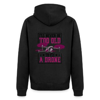 Quadcopter FPV RC Airplane Quad Pilots - Unisex Premium Organic Zip Hoodie - black - Back - Nico (187cm)