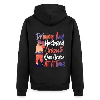 Croisière Vacances Mari Femme - Veste à capuche bio Premium Unisexe - noir - Dos - Nico (187cm)
