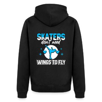 Eiskunstlauf Schlittschuhläufer - Unisex Premium Bio Zip Hoodie - Schwarz - Hinten - Nico (187cm)