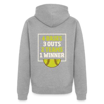 Softball Spieler - Unisex Premium Bio Zip Hoodie - Grau meliert - Hinten - Nico (187cm)
