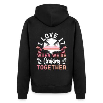 Cruise Ship Vacation Friends - Unisex Premium Organic Zip Hoodie - black - Back - Nico (187cm)