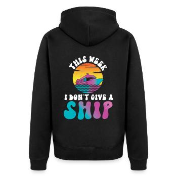 Jeu de mots de vacances sur les navires de croisière cette semaine - Veste à capuche bio Premium Unisexe - noir - Dos - Nico (187cm)