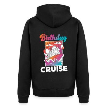 Cruise Ship Vacation Birthday - Unisex Premium Bio Zip Hoodie - Schwarz - Hinten - Nico (187cm)