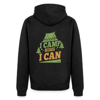Je campe parce que je peux camper - Veste à capuche bio Premium Unisexe - noir - Dos - Nico (187cm)
