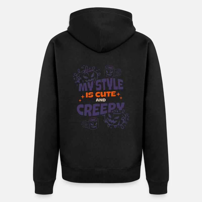 doux et effrayant Halloween - Veste à capuche bio Premium Unisexe - noir