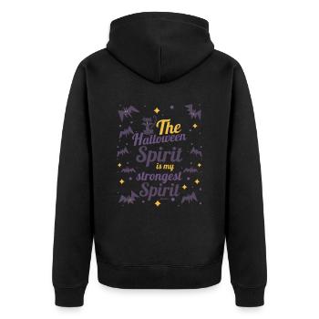 Halloween Bat Gift - Unisex Premium Organic Zip Hoodie - black - Back - Nico (187cm)