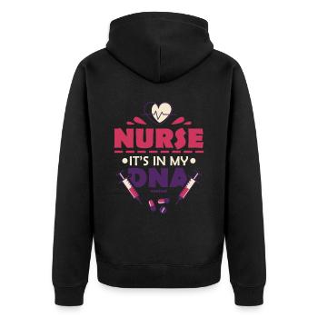 Nurse It's In My DNA - Unisex Premium Organic Zip Hoodie - black - Back - Nico (187cm)