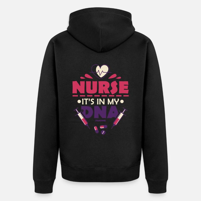 Infirmière C’est dans mon ADN - Veste à capuche bio Premium Unisexe - noir