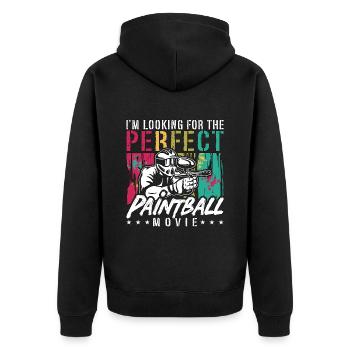 Paintball I'm Looking For Airsoft Paintball Player - Unisex Premium Bio Zip Hoodie - Schwarz - Hinten - Nico (187cm)
