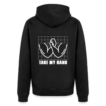 Arm Wrestling Take My Hand Wrestle Sports Wrestler - Unisex Premium Bio Zip Hoodie - Schwarz - Hinten - Nico (187cm)