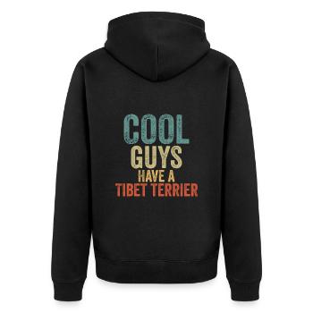 Les Cool Guys ont un tibet terrier - Veste à capuche bio Premium Unisexe - noir - Dos - Nico (187cm)
