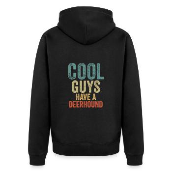 Cool Guys have a deerhound - Unisex Premium Organic Zip Hoodie - black - Back - Nico (187cm)