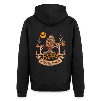 Happy Hello Viennese Mummy Costume Funny Viennese - Unisex Premium Organic Zip Hoodie - black - Back - Nico (187cm)