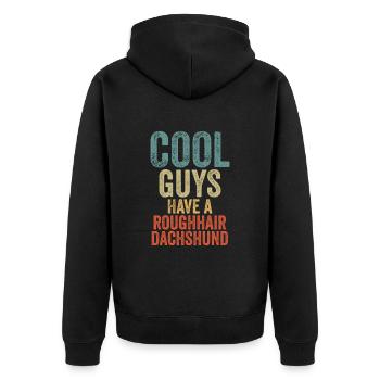 Les Cool Guys ont un teckel rugueux - Veste à capuche bio Premium Unisexe - noir - Dos - Nico (187cm)