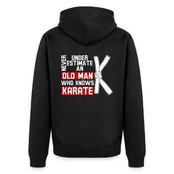 Karaté Sport Arts Martiaux - Veste à capuche bio Premium Unisexe - noir - Dos - Nico (187cm)