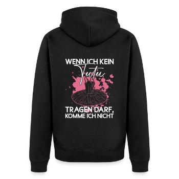 Tutu Ballett Tänzerin Lustig Ballerina - Unisex Premium Bio Zip Hoodie - Schwarz - Hinten - Nico (187cm)