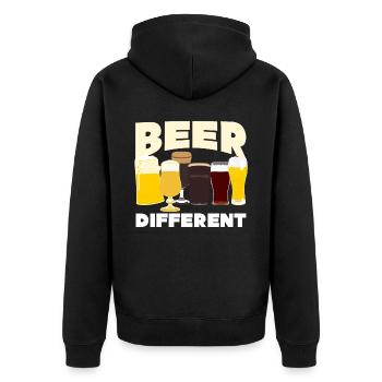 Bier Craft Beer - Unisex Premium Organic Zip Hoodie - black - Back - Nico (187cm)