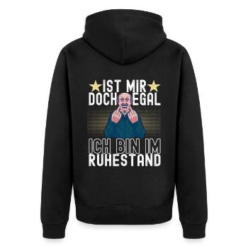 Ruhestand Rente - Unisex Premium Bio Zip Hoodie - Schwarz - Hinten - Nico (187cm)