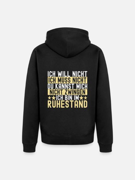 Ruhestand Rente - Unisex Premium Bio Zip Hoodie - Schwarz