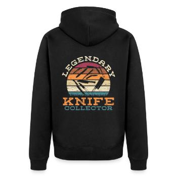Legendärer Messersammler Messer sammeln - Unisex Premium Bio Zip Hoodie - Schwarz - Hinten - Nico (187cm)