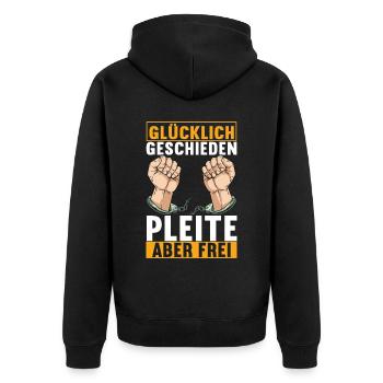 Geschieden Scheidung - Unisex Premium Bio Zip Hoodie - Schwarz - Hinten - Nico (187cm)