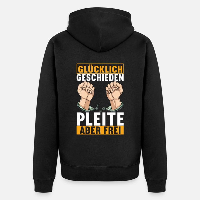 Geschieden Scheidung - Unisex Premium Bio Zip Hoodie - Schwarz
