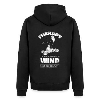 Strand-Kite Windracer Land-Kite Kite-Strandsegler - Unisex Premium Bio Zip Hoodie - Schwarz - Hinten - Nico (187cm)