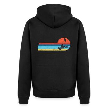 Strand-Kite Windracer Land-Kite Kite-Strandsegler - Unisex Premium Bio Zip Hoodie - Schwarz - Hinten - Nico (187cm)