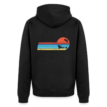 Strand-Kite Windracer Land-Kite Kite-Strandsegler - Unisex Premium Bio Zip Hoodie - Schwarz - Hinten - Nico (187cm)