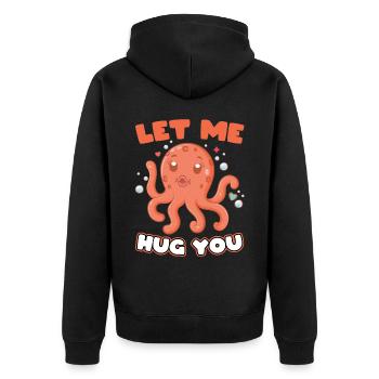 Lass Mich Dich Umarmen - Octopus - Unisex Premium Bio Zip Hoodie - Schwarz - Hinten - Nico (187cm)