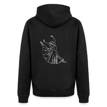Ballerina Oneline Art - Ballet Dancer Ballet - Unisex Premium Organic Zip Hoodie - black - Back - Nico (187cm)