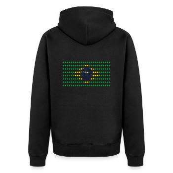 Brasilien Flagge - Unisex Premium Bio Zip Hoodie - Schwarz - Hinten - Nico (187cm)