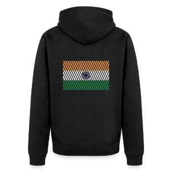 Drapeau de l’Inde - Veste à capuche bio Premium Unisexe - noir - Dos - Nico (187cm)