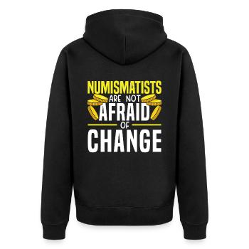 Collecte de pièces de collection numismate - Veste à capuche bio Premium Unisexe - noir - Dos - Nico (187cm)