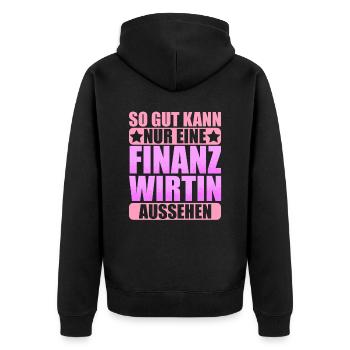 Finanzbeamter Finanzmanager Geld Job Arbeit - Unisex Premium Bio Zip Hoodie - Schwarz - Hinten - Nico (187cm)
