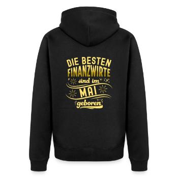 Finanzbeamter Finanzmanager Geld Job Arbeit - Unisex Premium Bio Zip Hoodie - Schwarz - Hinten - Nico (187cm)