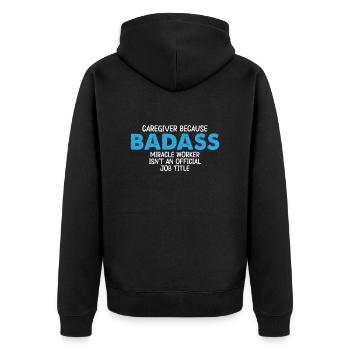 Geriatric Nurse Gift Carer - Unisex Premium Organic Zip Hoodie - black - Back - Nico (187cm)