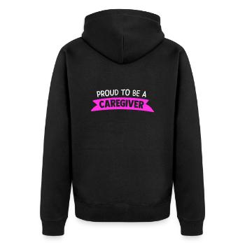 Geriatric Nurse Gift Carer - Unisex Premium Organic Zip Hoodie - black - Back - Nico (187cm)