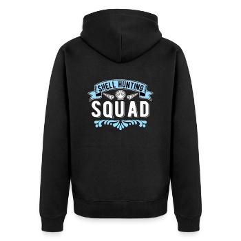 Muschelsammler Muscheln Shell Hunting Squad - Unisex Premium Bio Zip Hoodie - Schwarz - Hinten - Nico (187cm)