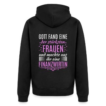 Finanzbeamter Finanzmanager Geld Job Arbeit - Unisex Premium Bio Zip Hoodie - Schwarz - Hinten - Nico (187cm)